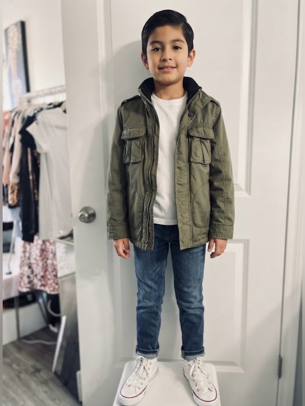 Gap Kids army green lined and waterproof jacket